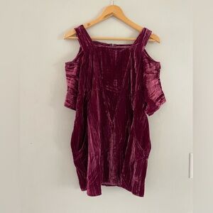 Soft Surroundings Velvet Cold Shoulder Tunic - Deep Burgundy